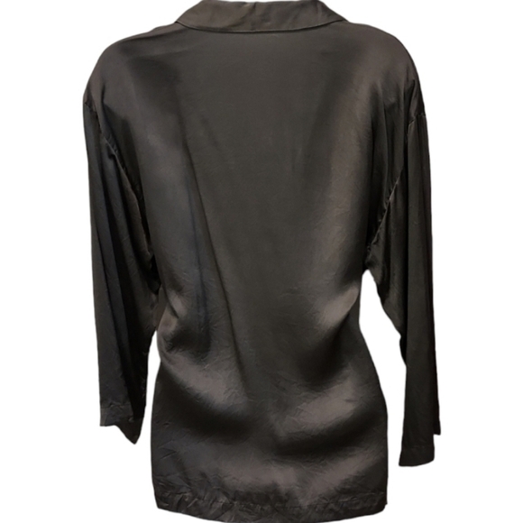 Josie Natori Silk Button Up Top - Picture 3 of 5